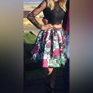 Two piece semi formal dress